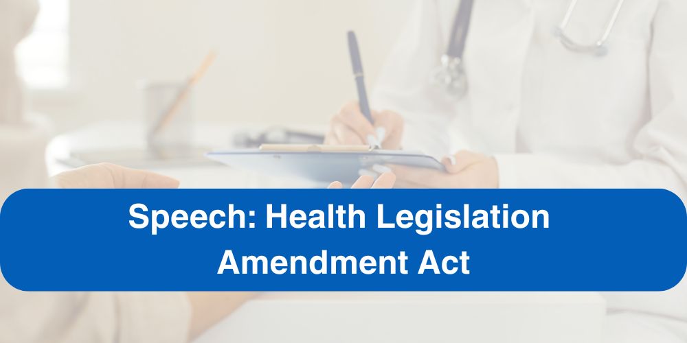 Health Legislation Speech